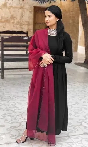 Bestselling Black Rayon Anarkali