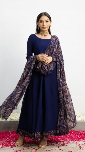 Anokee - Vintage Blue Anarkali Suit