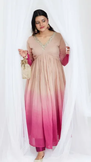 Pastel double shade beauty Roshni Anarkali