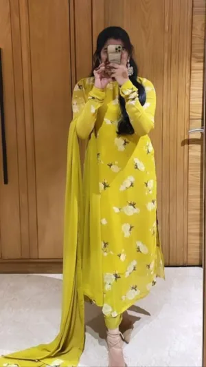 Mustard straight cut suit