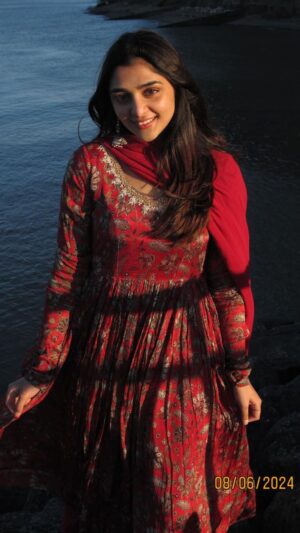 Vintage Pink Red Anarkali Set