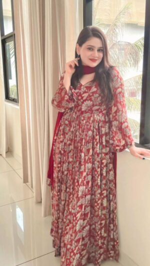 Vintage Maroon Anarkali