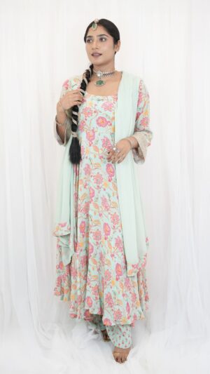 Blushmint Anarkali – Effortless Elegance