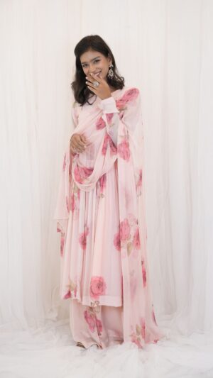 Powder Pink Anarkali – Grace in Every Detail