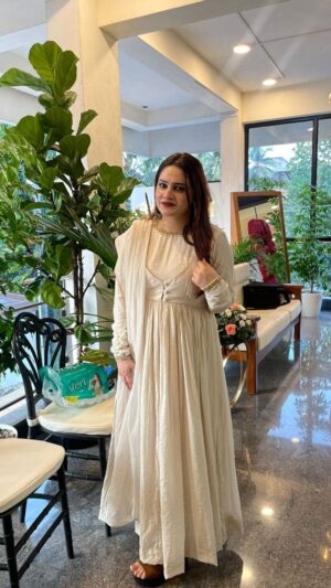 Ash Ivory Kalidar - A Luxe Evening Ensemble