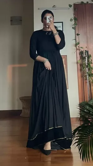 Black Designer Georgette Gown