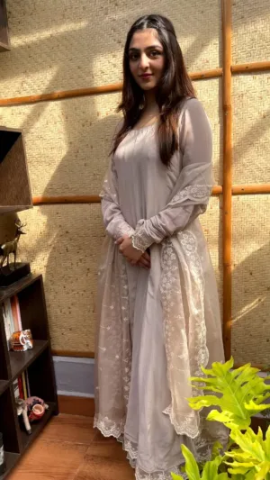 Naaz French Gray Anarkali
