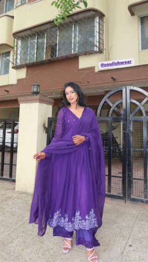 Purple anarkali