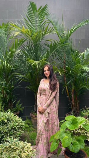 Pink Evergreen Drape saree