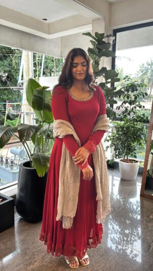 Mystic maroon Anarkali