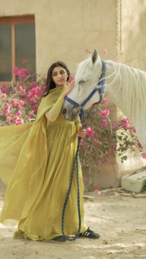 Pastel Olive Anarkali