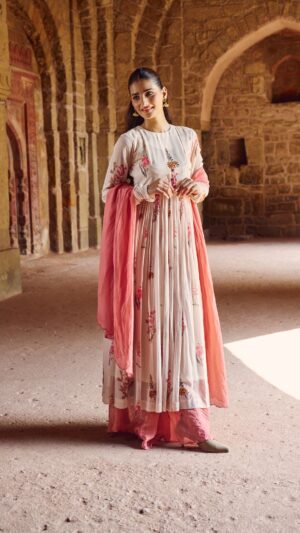 Irish floral anarkali set
