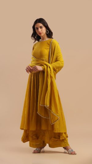 Noor – The Yellow Double-Layered Anarkali Ensemble