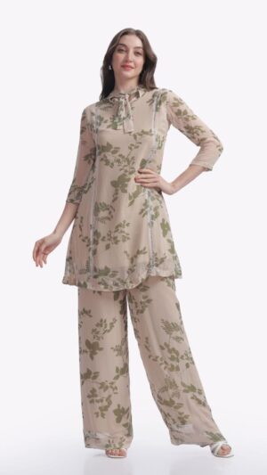 Evergreen Printed Georgette Co-ord Set